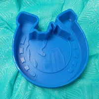 Horseshoe with Horse & Girl Silicone Freshie Mold