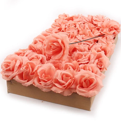 Box of 50: Peach Rose Picks, Silk Blooms, Floral Picks (8"L X 3"W) by Floral Home®