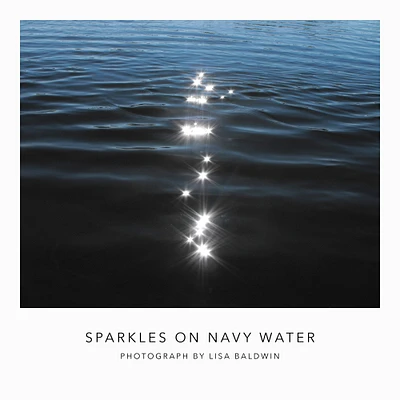 Sparkles on Navy Water - Minimal Photo - Print in Shades of Blue