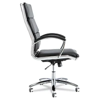 Alera Neratoli High-Back Slim Profile Chair, Supports up to 275 lbs, Black Seat/Black Back, Chrome Base