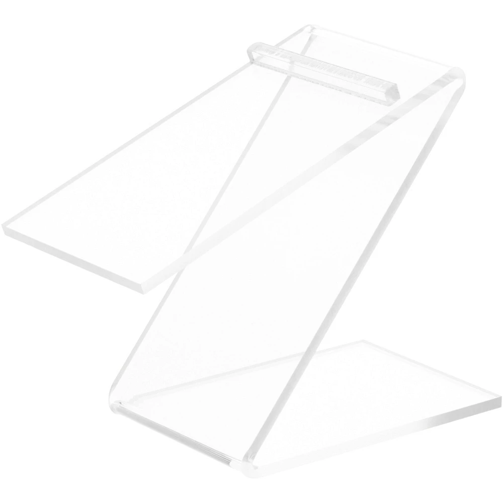 Plymor Clear Acrylic Elevated Heel "Z" Shoe Display Riser, 3" W x 6.25" D x 5.25" H