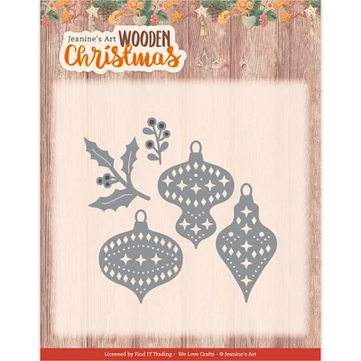 Find It Trading Jeanine's Art Die-Wooden Ornaments, Wooden Christmas