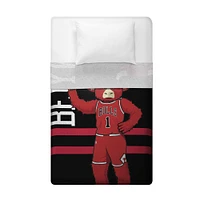 Sleep Squad Chicago Bulls Benny the Bull Mascot 60” x 80” Raschel Plush Basketball Blanket