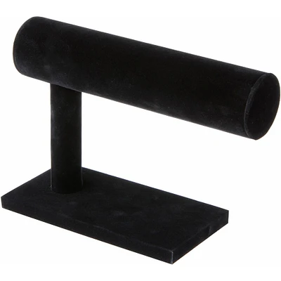 Plymor Black Velvet Side T-Bar Bracelet Display Stand, 7.25" W x 5" H