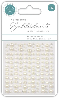 Craft Consortium Essential Adhesive Pearls 143/Pkg-Natural Pearl