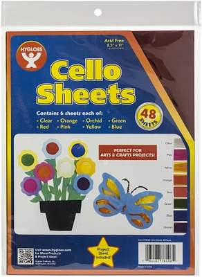 Cello Sheets 8.5"X11" 48/Pkg-6 Each Of 8 Colors