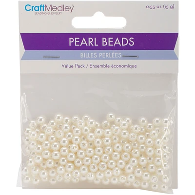 Craft Medley Pearl Beads Value Pack-5Mm Ivory 265/Pkg