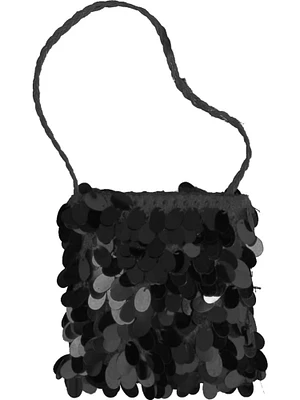 Black Sequin Flapper Roaring 20s Costume Accessory Hand Bag Purse
