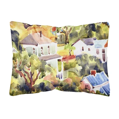 "Caroline's Treasures 6046PW1216 Houses Decorative Canvas Fabric Pillow, Large, Multicolor"