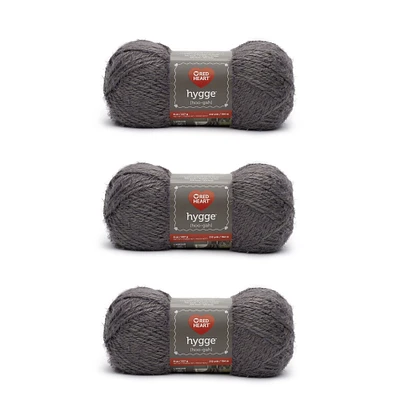 Red Heart Hygge Sterling Yarn - 3 Pack of 227g/8oz - Acrylic Nylon Blend - 5 Bulky - 212 Yards - Knitting/Crochet
