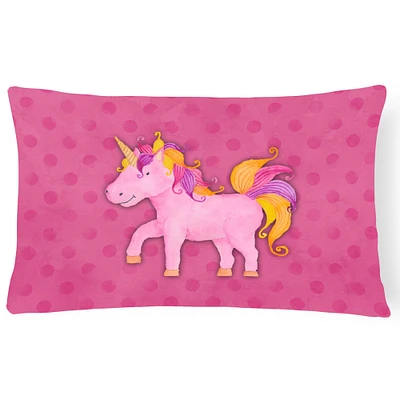 "Caroline's Treasures BB7408PW1216 Unicorn Watercolor Outdoor Canvas Pillow, Multicolor"