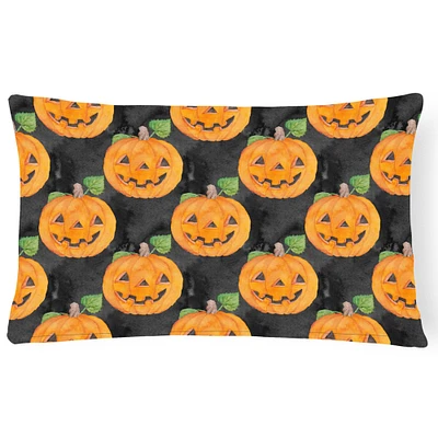 "Caroline's Treasures BB7524PW1216 Watecolor Halloween Jack-O-Lantern Outdoor Canvas Pillow, Multicolor"