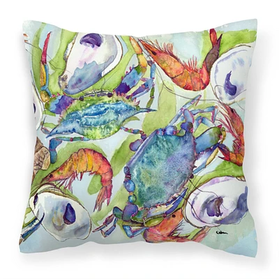 "Caroline's Treasures 8547PW1414 Crab Decorative Canvas Fabric Pillow, Large, Multicolor"