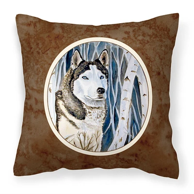 "Caroline's Treasures Siberian Husky Fabric Decorative Pillow 7137PW1414, 14Hx14W, Multicolor"