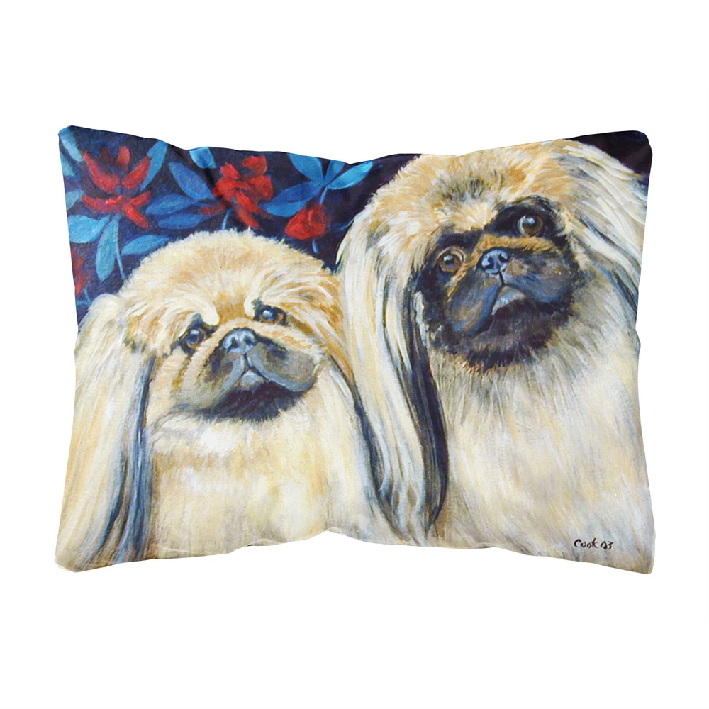 "Caroline's Treasures 7193PW1216 What a pair of Pekingese Decorative Canvas Fabric Pillow, Large, Multicolor"