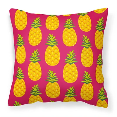 "Caroline's Treasures BB5136PW1818 Pineapples on Pink Fabric Decorative Pillow, Multicolor, 18Hx18W"