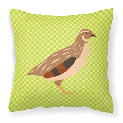 "Caroline's Treasures BB7781PW1818 Golden Phoenix Quail Green Outdoor Canvas Fabric Decorative Pillow, Multicolor"