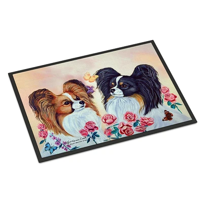 "Caroline's Treasures 7272MAT Papillon Indoor Outdoor Doormat, 18"" x 27"", Multicolor"