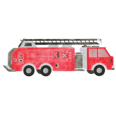 Large Firetruck Wall Stencil | 3306 by Designer Stencils | Reusable Art Craft Stencils for Painting on Walls, Canvas, Wood | Reusable Plastic Paint Stencil for Home Makeover | Easy to Use & Clean Art Stencil