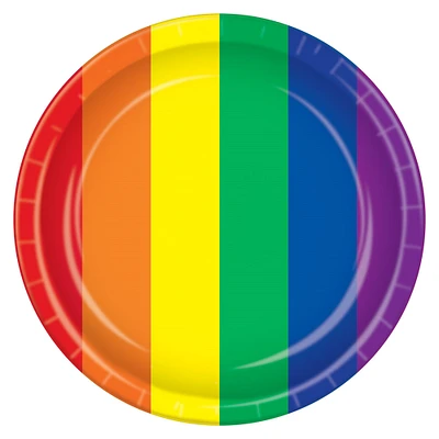 Rainbow Plates, (Pack of 12)