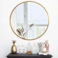Round Mirror Circle Mirror Aluminum Alloy Frame Wall Mirror Vanity Decorative Mirrors