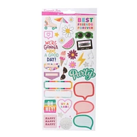 Damask Love Life's A Party Cardstock Stickers 6"X12" 68/Pkg-Accents & Phrases