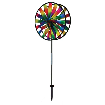 In the Breeze 2719 Kaleidoscope Double Wheel Spinner - Colorful Wind Spinner for your Yard and Garden