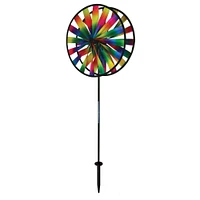 In the Breeze 2719 Kaleidoscope Double Wheel Spinner - Colorful Wind Spinner for your Yard and Garden