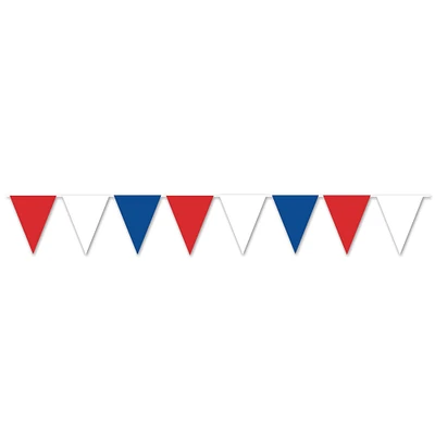 Red, White & Blue Pennant Banner (Pack of 12)