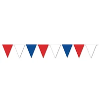 Red, White & Blue Pennant Banner (Pack of 12)