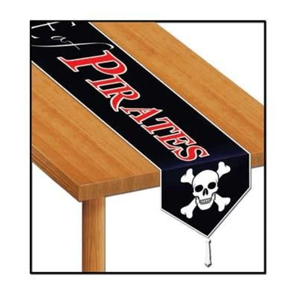 Printed Beware Of Pirates Table Runner (Pack of 12)