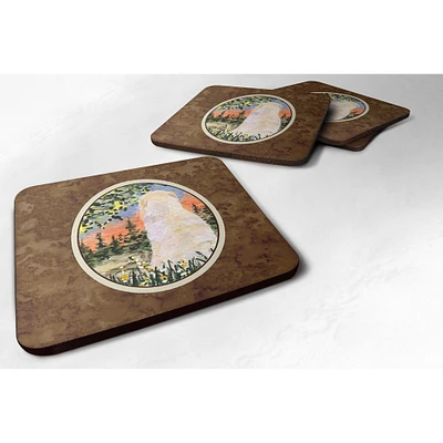 "Caroline's Treasures SS8820FC Golden Retriever Foam Coasters (Set of 4), 3.5"" H x 3.5"" W, Multicolor"