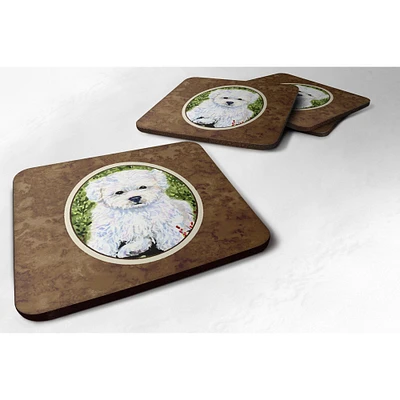 "Caroline's Treasures SS8913FC Bichon Frise Foam Coasters (Set of 4), 3.5"" H x 3.5"" W, Multicolor"