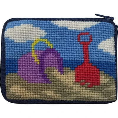 Stitch and Zip Kids Coin Case Needlepoint Kit Beach Play SZ8102