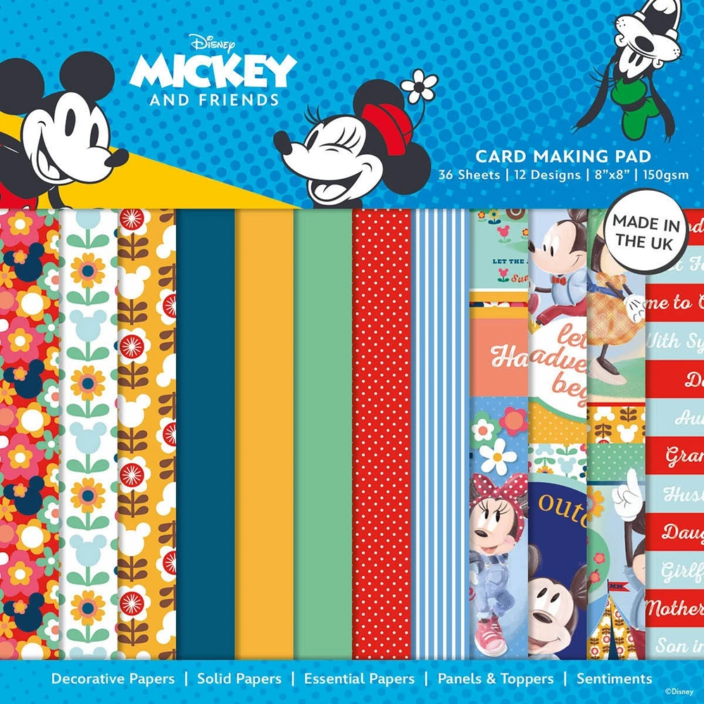 Creative World Of Crafts Disney Card Making Pad-Mickey & Minnie