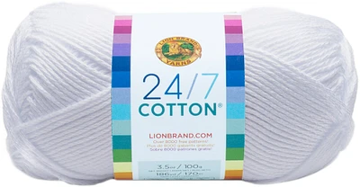 (6 Pack) Lion Brand 24/7 Cotton Yarn - White