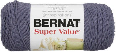 Bernat Super Value Steel Blue Heather Yarn - 3 Pack of 198g/7oz - Acrylic - 4 Medium (Worsted) - 426 Yards - Knitting/Crochet