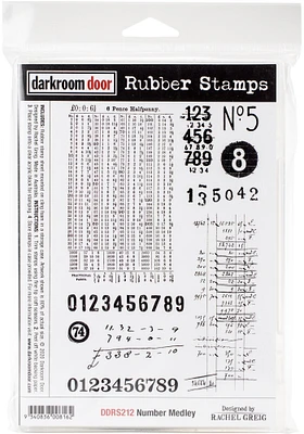 Darkroom Door Cling Stamps 7.3"X5.1"-Number Medley