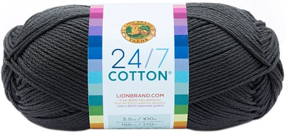 Multipack of 24 - Lion Brand 24/7 Cotton Yarn-Charcoal