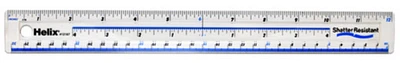 Shatter Resistant Ruler Inch/Metric 12 Inch