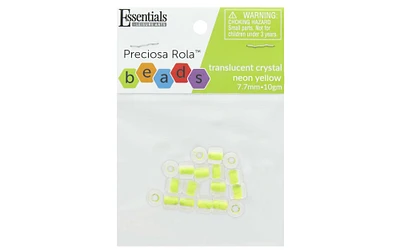 Essentials By Leisure Arts Arts Czech Rola Bead 7.7mm 10gm Trans Crys/Neon Yel