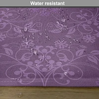 Ambesonne Eggplant Place Mats Set of 4, Gorgeous Well-Formed Flowers on Purple Background Damask Floral Arrangement Ornament, Washable Fabric Placemats for Dining Table, Standard Size, Violet