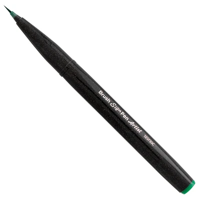 Pentel Sign Pens with Brush Tip, Micro Brush-Tip, Green