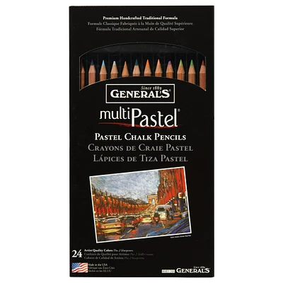 General Pencil Pastel Chalk Pencil Set, 24-Colors