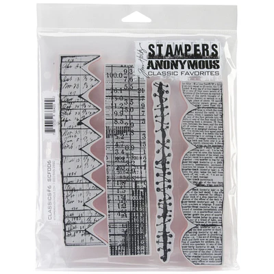 Stampers Anonymous Cling Stamps 7"X8.5"-Classics #6