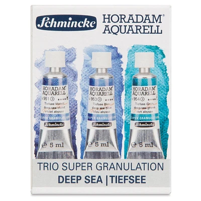 Schmincke Horadam Aquarell Artist Watercolor - Deep Sea, Supergranulation, Set of 3, 5 ml, Tubes
