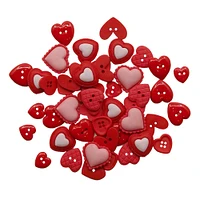 Buttons Galore Heart Assortment Button Super Value Pack for DIY Craft and Sewing Projects - 50 Buttons