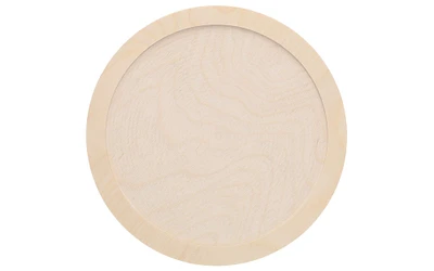 Welled Wood Surface, Circle with Circle Shaped, 10" x 10", for wooden trays, crafts and decorations, welled center for resin design or paint - for decoupage, engraving, wood burning
