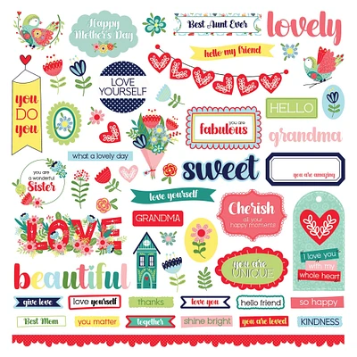 Cherish Stickers 12"X12"-Elements