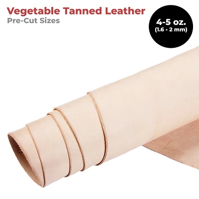 ELW Full Grain Cowhide Leather 4-5 oz [1.6-2mm] Thickness in Pre-Cut - AB Grade Hide Vegetable Tanned Leather Using for Tooling, Carving, Molding, Dyeing Material for Craft, Hobby, Workshop